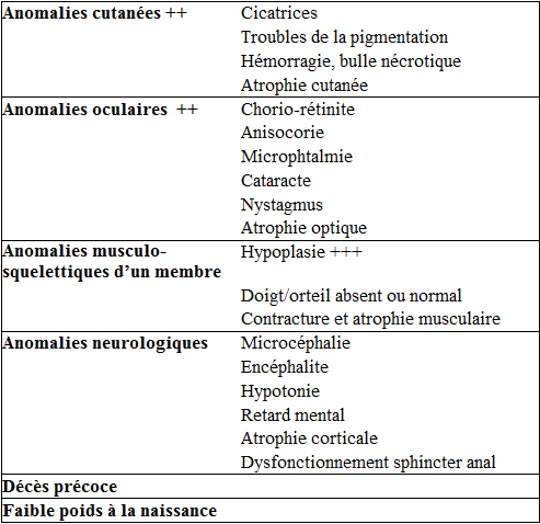 Les signes caractéristiques